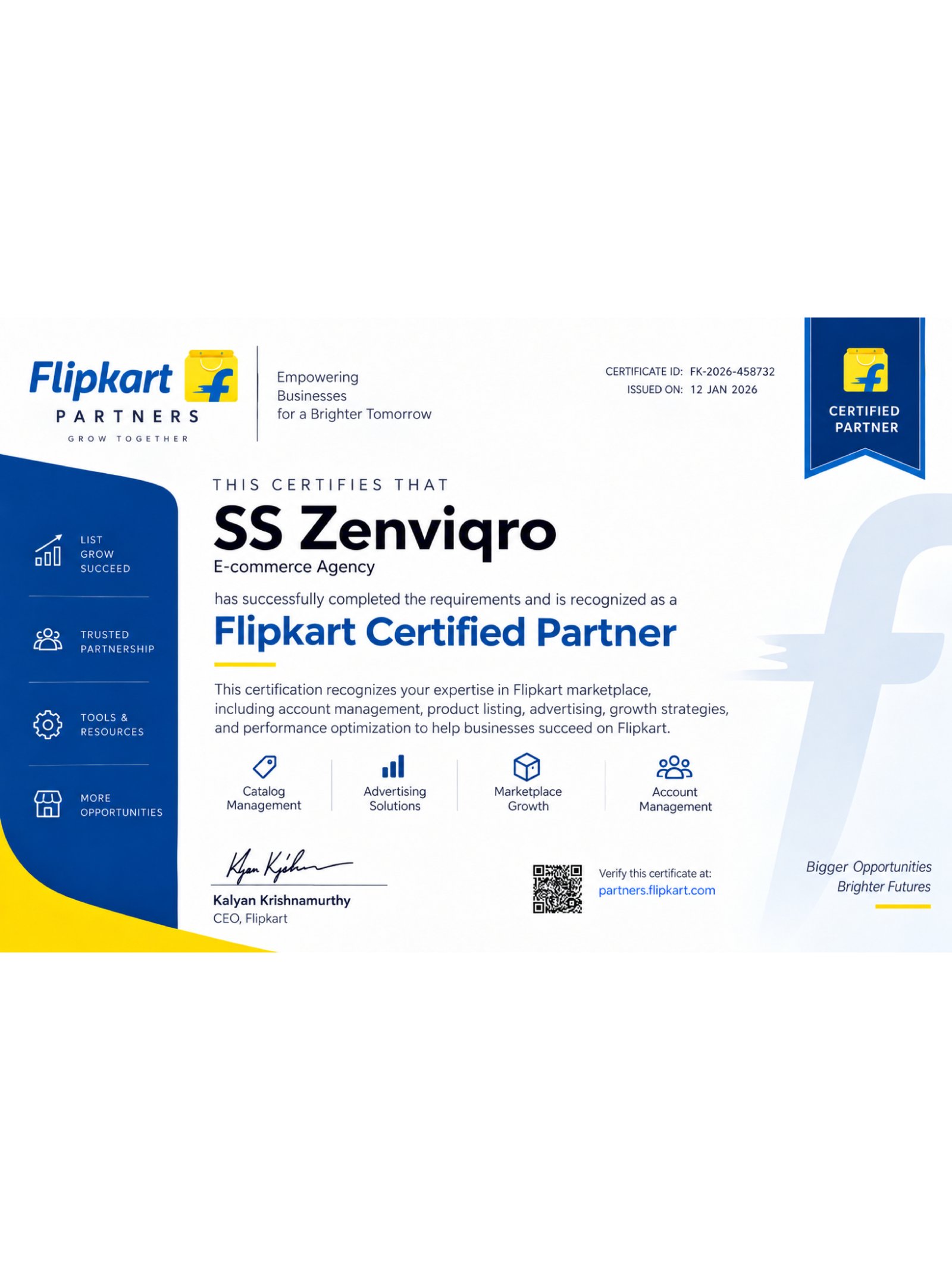 Flipkart Certification